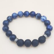 bracelet sodalite pierre de lave