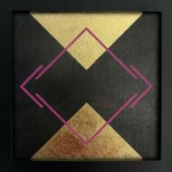 Tableau énergétique, art vibratoire à la feuille d’or, peinture et décoration spirituelle, acrylique fait main, chakra, énergie