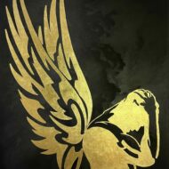 Tableau énergétique, art vibratoire à la feuille d’or, peinture et décoration spirituelle, ange, acrylique fait main, chakra, énergie